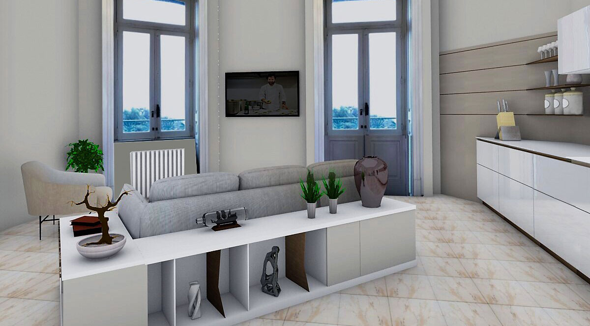 Progettazione zona giorno a Caserta